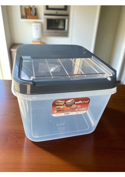 16 Litre Büyük Boy Saklama Kabı – Şeffaf Gövde, Açılır Kapanır Sürgülü Kapak fırsatları