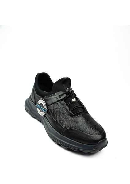 King Paolo 1314 Siyah Deri Erkek Günlük Ayakkabı