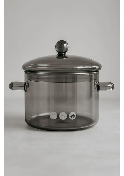 Borosilikat Cam Tencere 1.9 Lt Füme