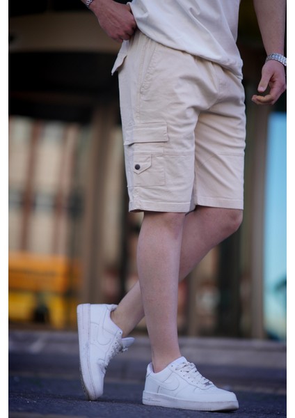 Bej Kargo Cep Erkek Kapri Şort 5737