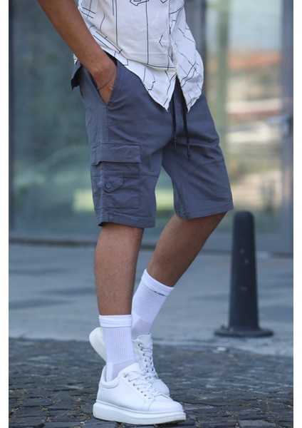 Füme Kargo Cep Erkek Kapri Şort 5737