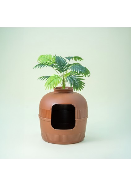 Dekoratif Kedi Tuvaleti/evi Kahverengi