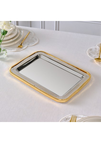 Ring Dekoratif Tepsi Gold 37X25 cm