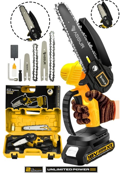 18V Çift Akülü Ağaç Odun Dal Budama Testere