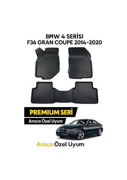 Bmw 4 Serisi 2014–2020 F36 Gran Coupe Araca Özel 3D Havuzlu Paspas | Dayanıklı & Kolay Temizlik