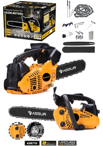 25CC Mini Benzinli Testere Ağaç Odun Dal Budama ve Kesme Testeresi Hızar Motoru
