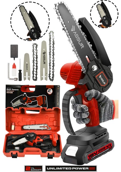 18V Çift Akülü Ağaç Odun Dal Budama Testere