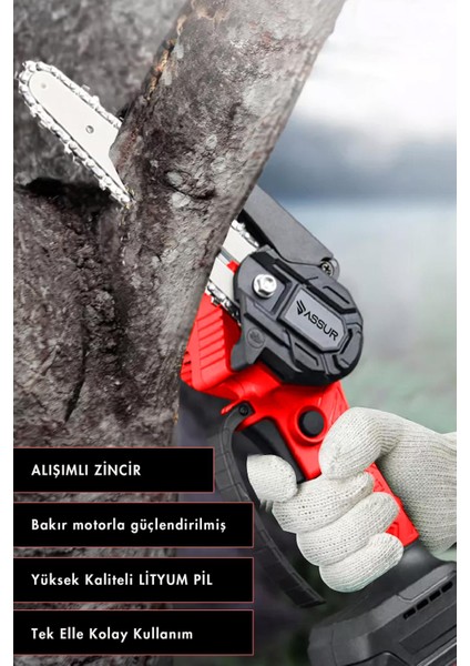 18V Çift Akülü Ağaç Odun Dal Budama Testere modelleri