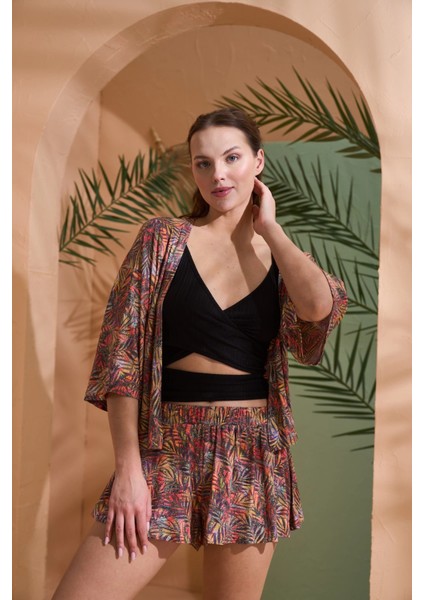 Pjs 27003 Viskon Kimono Croplu Şort Takım fiyatları