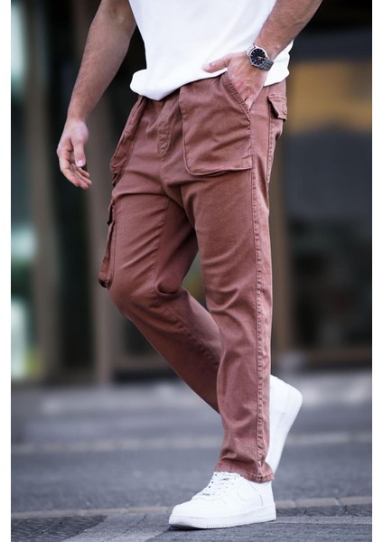 Kahverengi Kargo Cep Erkek Pantolon 6886