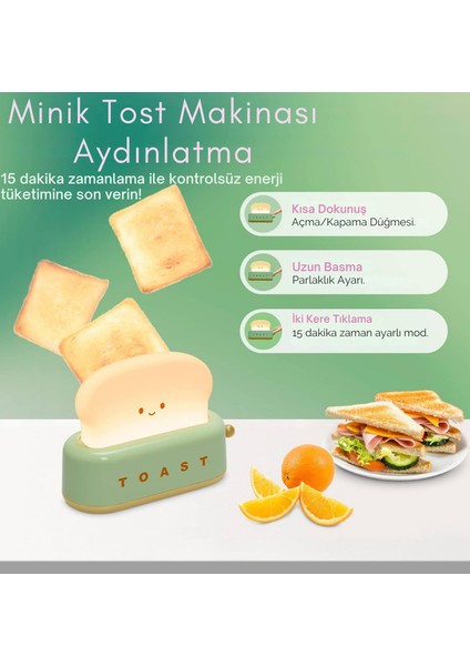 LED Masa Lambası Tost Makinası USB Şarjlı indirimleri