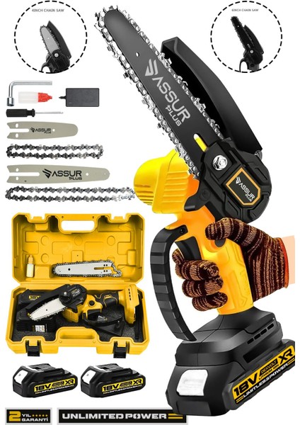 18V Çift Akülü Ağaç Odun Dal Budama Testere