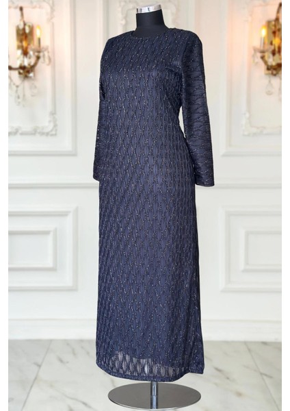 Mahi Dantel Abiye Elbise Lacivert modelleri