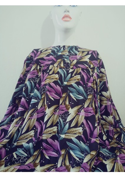 Robadan Uzun Kollu %100 Viskon Basma Çiçekli Anne Elbise, Namaz Elbisesi modelleri