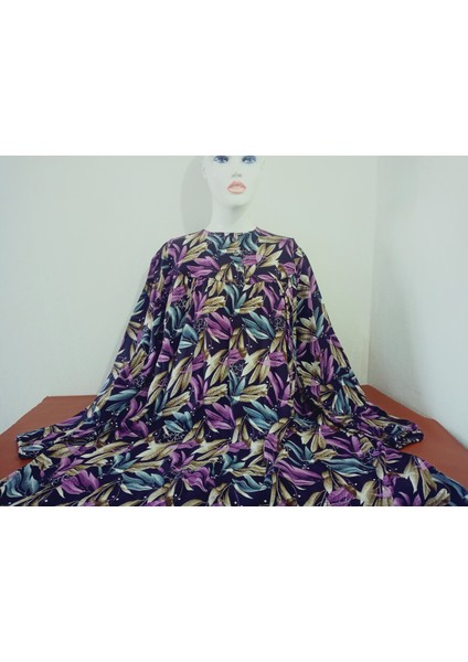 Robadan Uzun Kollu %100 Viskon Basma Çiçekli Anne Elbise, Namaz Elbisesi fırsatları