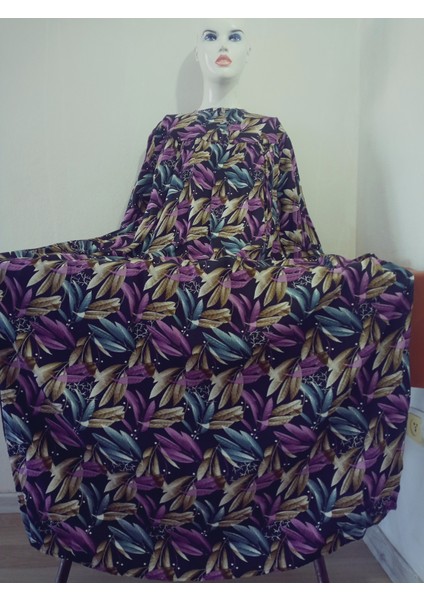 Robadan Uzun Kollu %100 Viskon Basma Çiçekli Anne Elbise, Namaz Elbisesi indirimleri