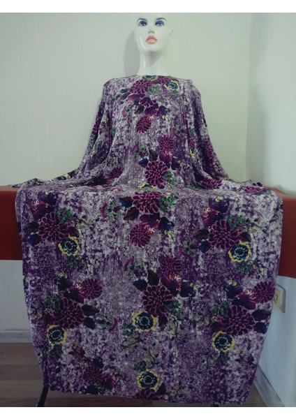 Robadan Uzun Kollu %100 Viskon Basma Çiçekli Anne Elbise, Namaz Elbisesi