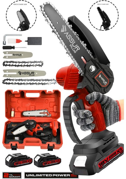 18V Çift Akülü Ağaç Odun Dal Budama Testere