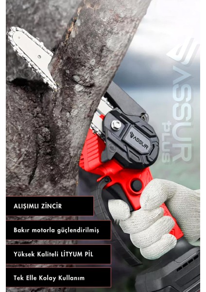 18V Çift Akülü Ağaç Odun Dal Budama Testere modelleri