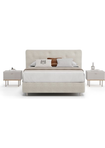 Cante Başlıklı Baza 2'li Set - Krem fırsatları