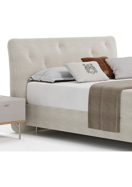 Cante Başlıklı Baza 2'li Set - Krem indirimleri