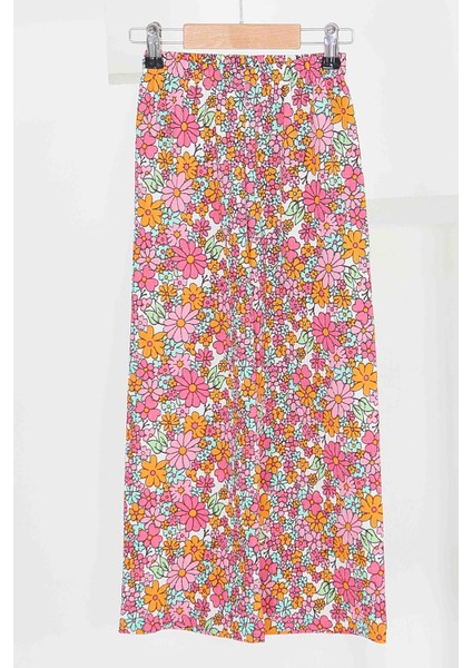Kız Çocuk Pembe Desenli Pantolon - 27580