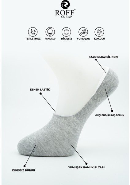 Pamuklu Erkek Babet Çorap Dikişsiz Görünmez Kaydırmaz Topuk Silikonlu 9’lu Paket fiyatları