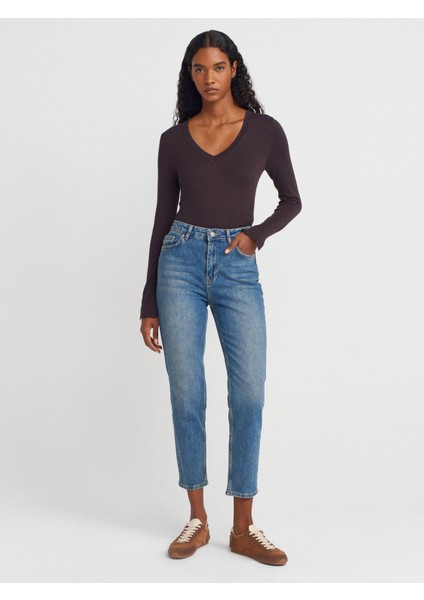 72032 Comfort Likra Mom Denim Pantolon-Tint