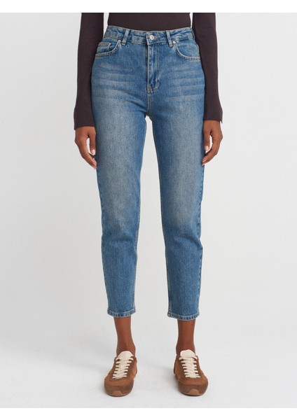 72032 Comfort Likra Mom Denim Pantolon-Tint modelleri