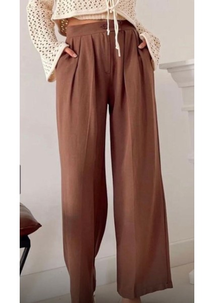 Keten Dokulu Pileli Palazzo Pantolon fiyatları