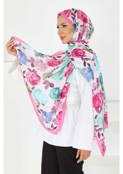 Flower Serisi Rose Lily Desenli Şal Fusya - 27594 fiyatları