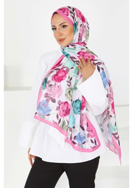 Flower Serisi Rose Lily Desenli Şal Fusya - 27594 modelleri