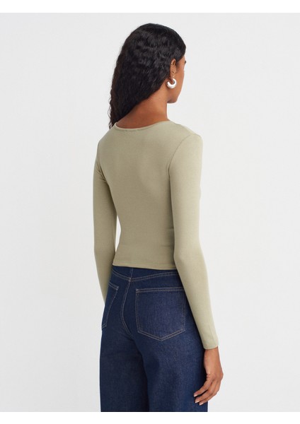 31442 Uzun Kollu Çıtçıt Düğmeli Top-Çağla fiyatları