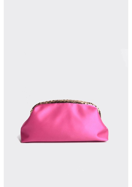 Fuşya Saten Gold Payet Detaylı Clutch Abiye Çanta fiyatları