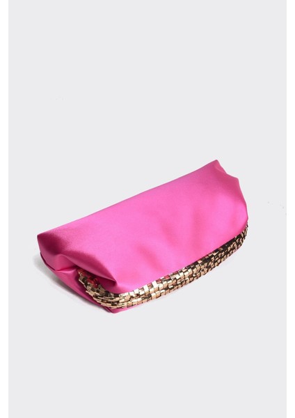 Fuşya Saten Gold Payet Detaylı Clutch Abiye Çanta fırsatları