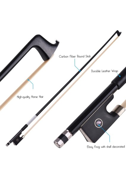 Karbon Fiber Profesyonel Tam Boy Keman Yayı - 4/4 Carbon Arşe