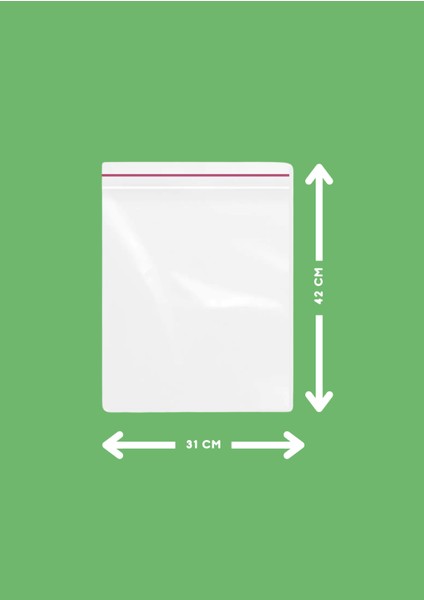 Posetciniz Kilitli Şeffaf Poşet 31X42 cm 50 Adet Saklama Poşeti