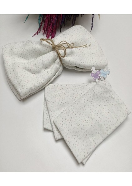 Soft Puantiyeler Desen Müslin Örtü ve 3'lü Mendil Seti modelleri