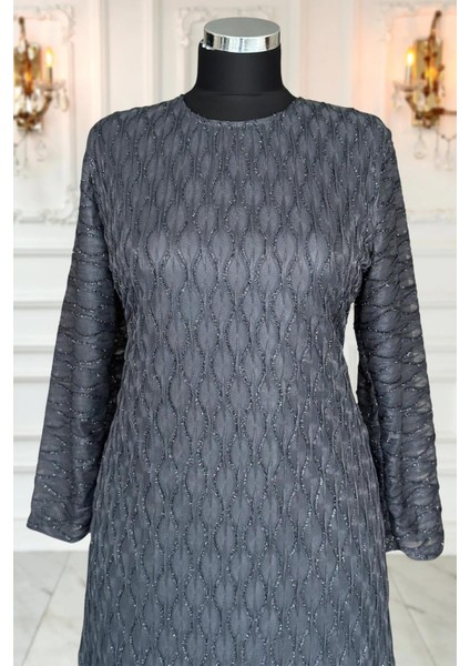 Mahi Dantel Abiye Elbise Antrasit fiyatları