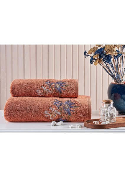Flora 2'li Havlu Takımı Kiremit MC061906
