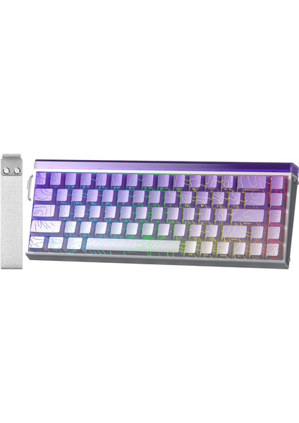 HERO 68 He Manyetik Klavye Rapid Trigger Dragon King Switch 8000Hz Rgb Neon Tkl Hot Swap Oyuncu Klavyesi Mor