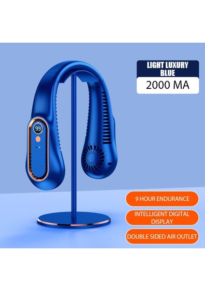 Bıçaksız Boyun Fanı Dijital Ekranlı Taşınabilir Mini Hava Soğutucu USB Şarj Edilebilir