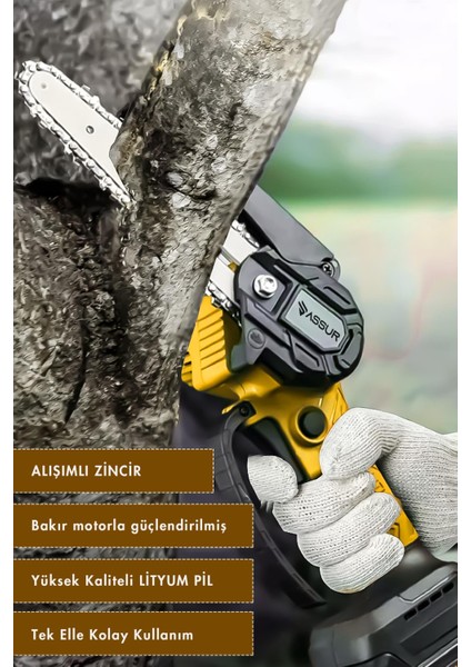 18V Çift Akülü Ağaç Odun Dal Budama Testere modelleri