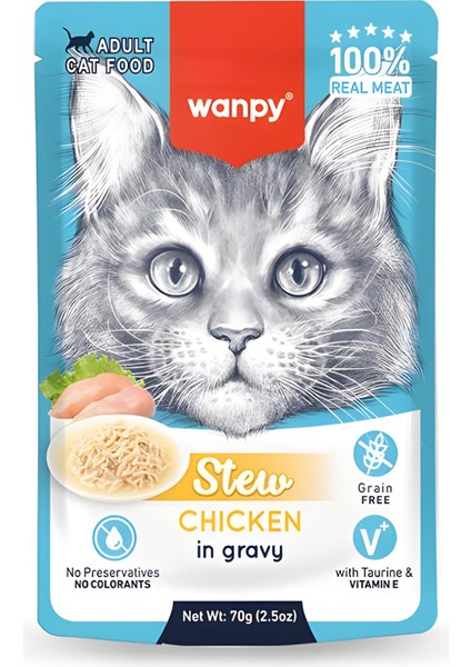 Pouch Tavuklu Yaş Kedi Maması 70GR x 5 Adet