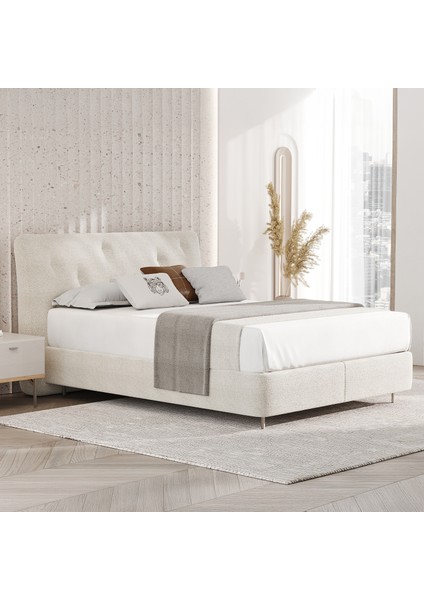 Cante Başlıklı Baza 2'li Set - Krem