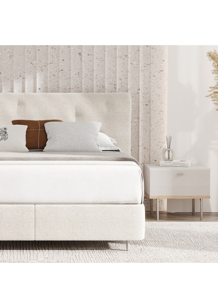 Cante Başlıklı Baza 2'li Set - Krem fiyatları