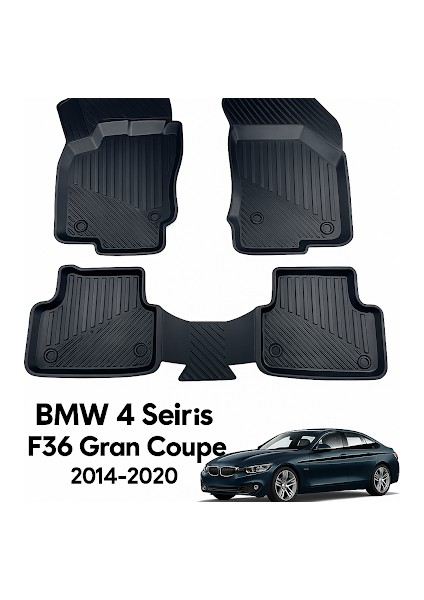 Bmw 4 Serisi F36 Gran Coupe 2014–2020 Uyumlu 3D Kauçuk Oto Paspas – Premium Seri