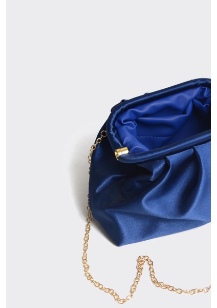 Lacivert Kadın Saten Clutch Abiye Çanta fırsatları