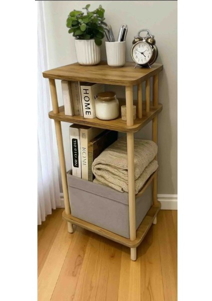 Dressuar Çam Desenli Dresuar - Raflı- Ahşap- Demonte 30X40X78 cm Aksesuarlar Dahil Değildir.