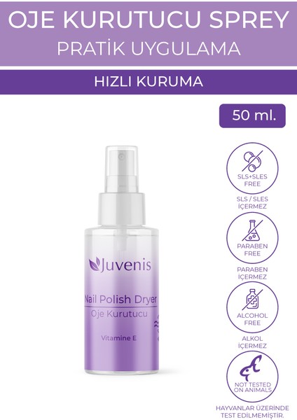 Oje Kurutucu Sprey Iz Bırakmayan E Vitaminli Oje Kurutucu Sprey 50 Ml.